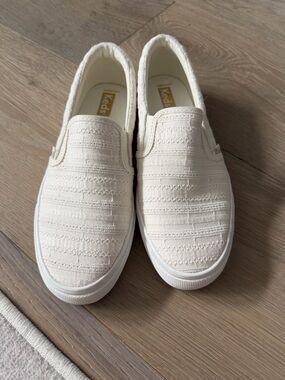 Keds Ivory Textured Slip-On Sneakers